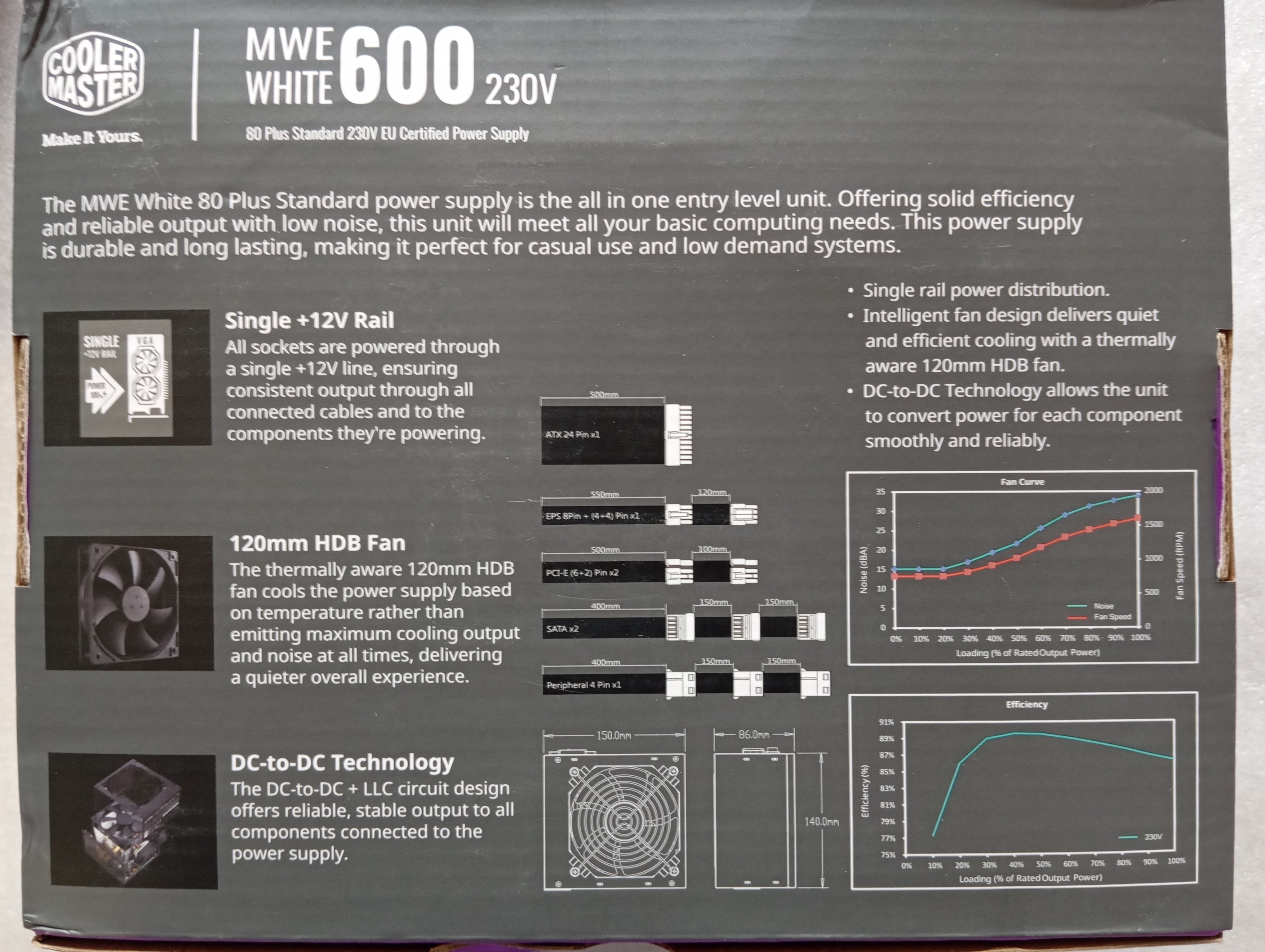 Refurbished Cooler Master MWE 600 White 230V - V2 Refurbished Cooler Master MWE 600 White 230V - V2